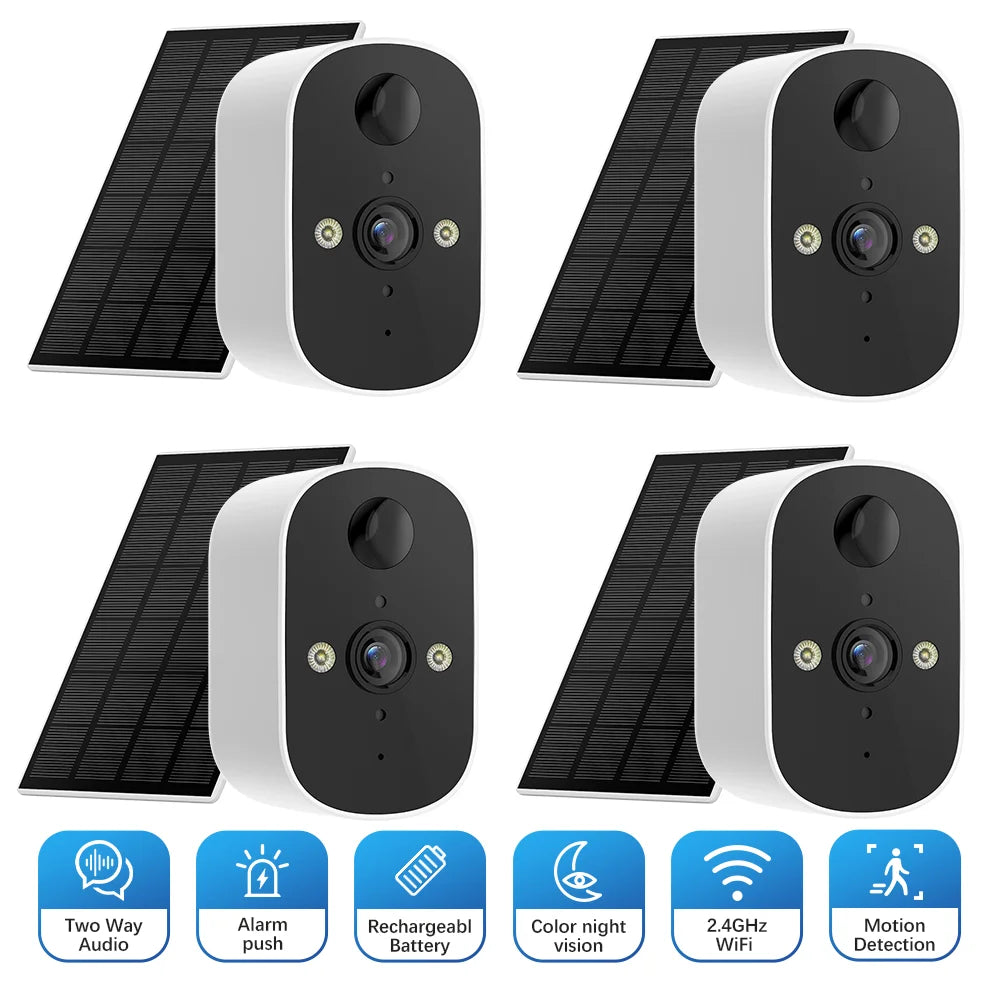 Solar-Powered Outdoor Security Camera – 3MP, Color Night Vision & Two-Way Audio