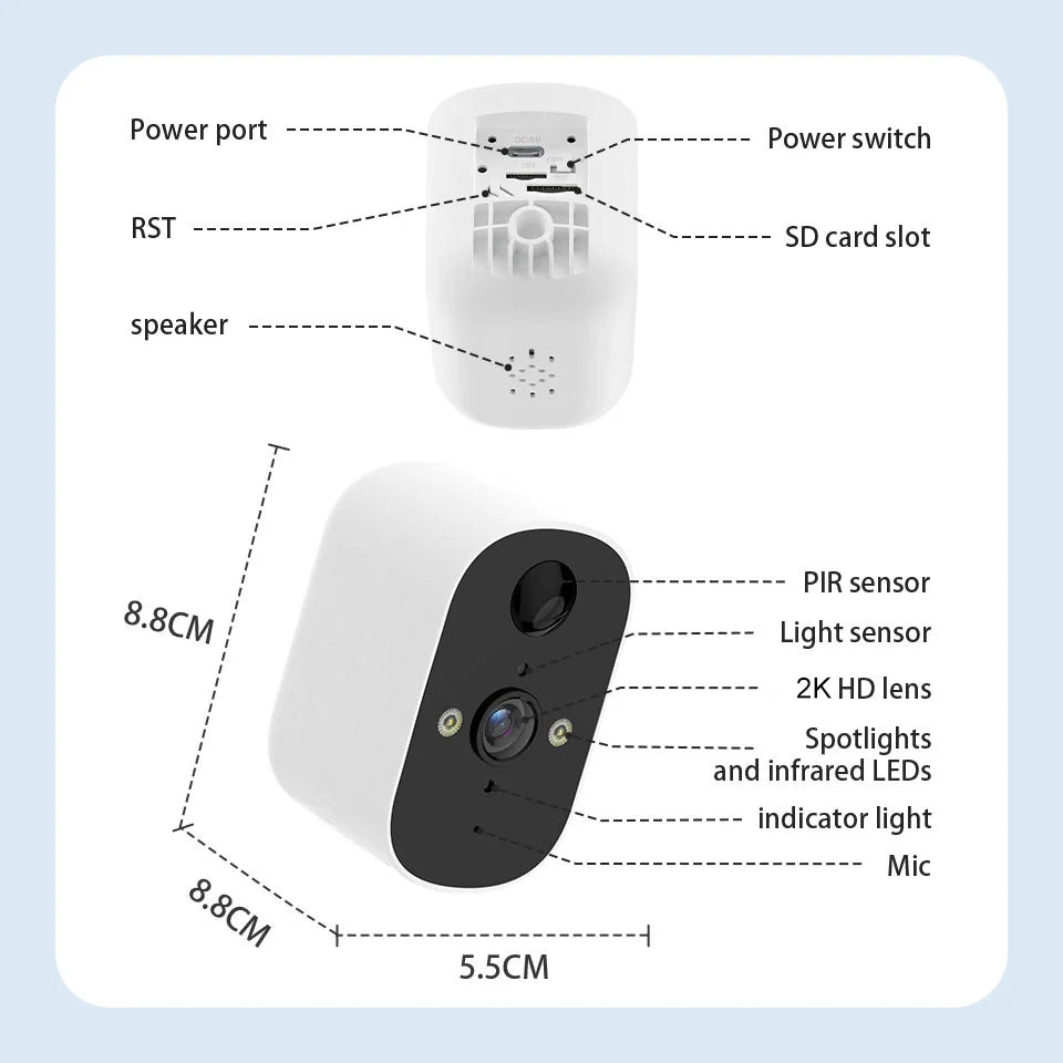 Solar-Powered Outdoor Security Camera – 3MP, Color Night Vision & Two-Way Audio